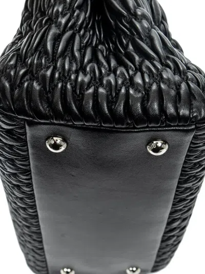 Pre-owned Miu Miu Medium Crystal Tote Bag In Black