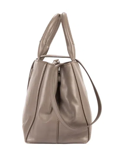 Pre-owned Prada Leather Tote Bag In Neutral