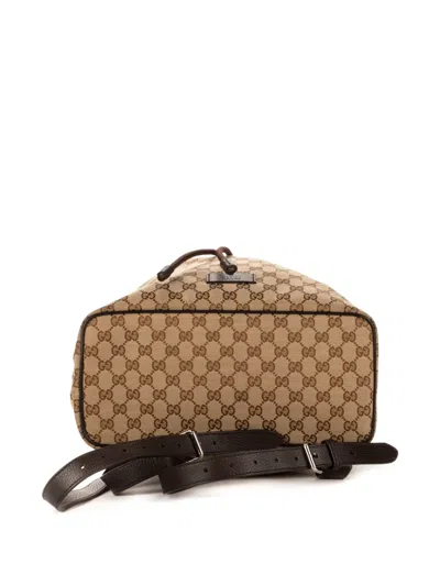 Pre-owned Gucci Monogram-pattern Backpack In Neutral