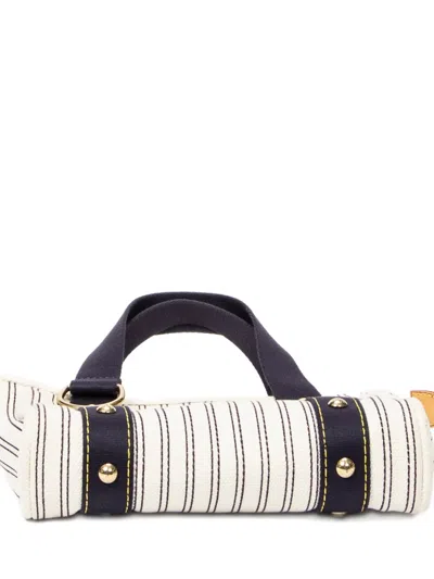 Pre-owned Louis Vuitton 2007 Antigua Cabas Pm Striped Studded Tote Bag In Neutral