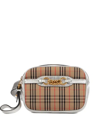 Pre-owned Burberry Check-pattern Belt Bag In Brown