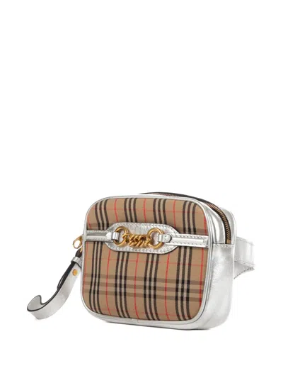 Pre-owned Burberry Check-pattern Belt Bag In Brown