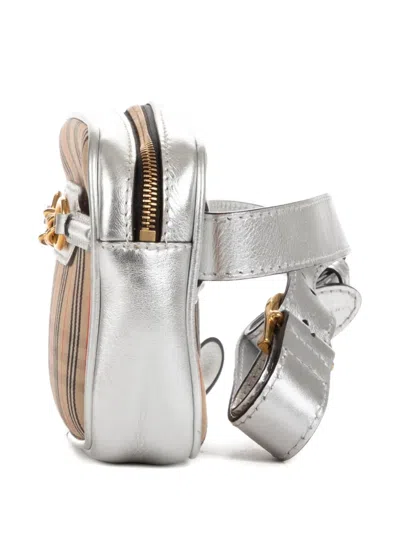 Pre-owned Burberry Check-pattern Belt Bag In Brown