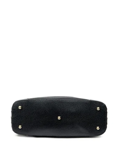 Pre-owned Gucci Medium Horsebit Nail Dome Logo-patterned Tote Bag In Black