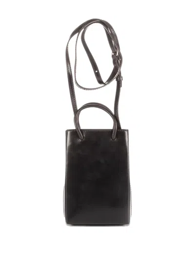 Pre-owned Balenciaga X The Simpsons Leather Shoulder Bag In Black