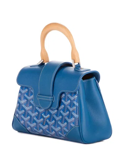 Pre-owned Goyard 2000s Top-handle Chevron Bag In Blue
