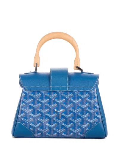 Pre-owned Goyard 2000s Top-handle Chevron Bag In Blue