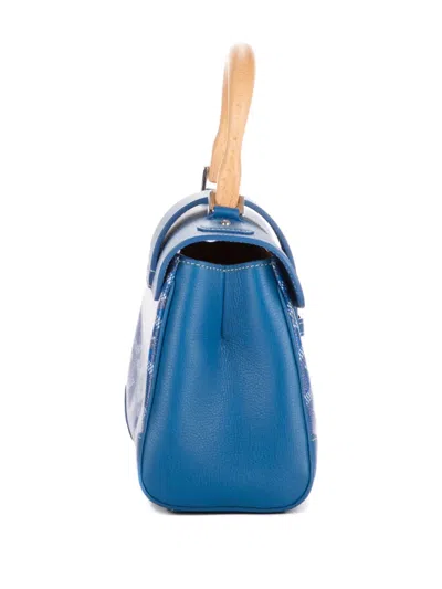Pre-owned Goyard 2000s Top-handle Chevron Bag In Blue