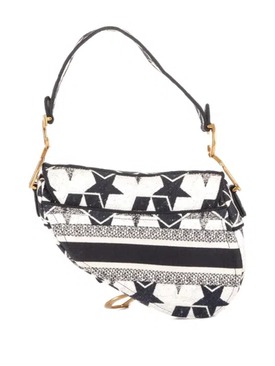 Pre-owned Dior Star Saddle Shoulder Bag In Blue