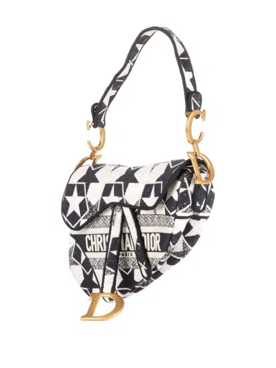 Pre-owned Dior Star Saddle Shoulder Bag In Blue