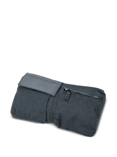 Pre-owned Gucci Gg-pattern Belt Bag In Black