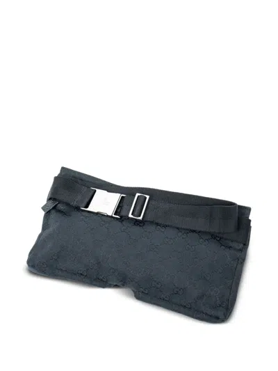 Pre-owned Gucci Gg-pattern Belt Bag In Black