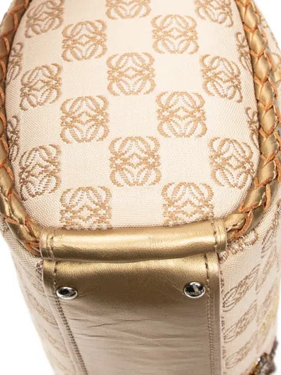 Pre-owned Loewe Anagram-print Shoulder Bag In Neutral