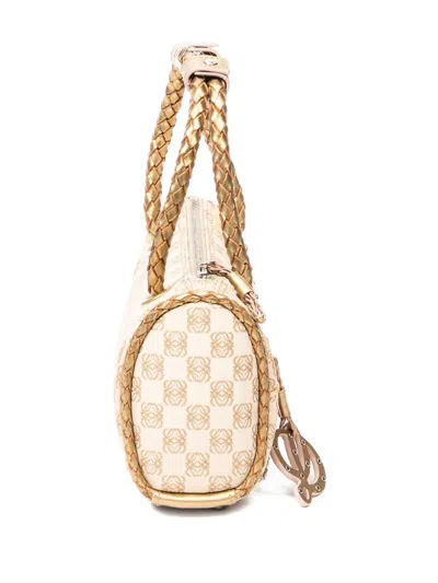 Pre-owned Loewe Anagram-print Shoulder Bag In Neutral