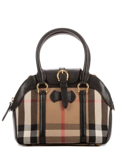 Pre-owned Burberry 2000 House Check Tote Bag In Neutral