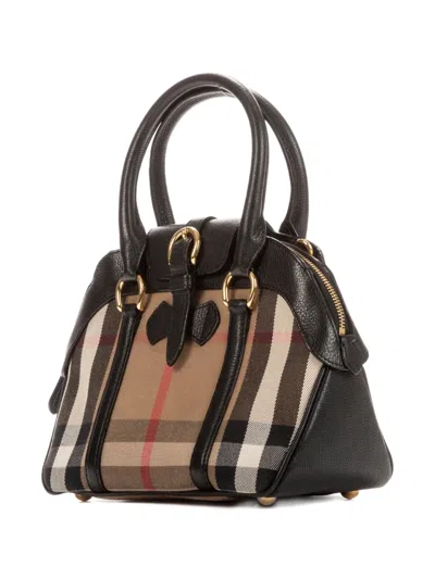 Pre-owned Burberry 2000 House Check Tote Bag In Neutral