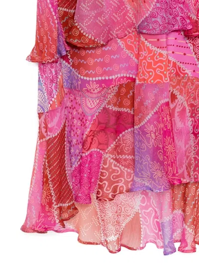 Rixo London Ls Preslee Ibiza Night Skirt In Pink