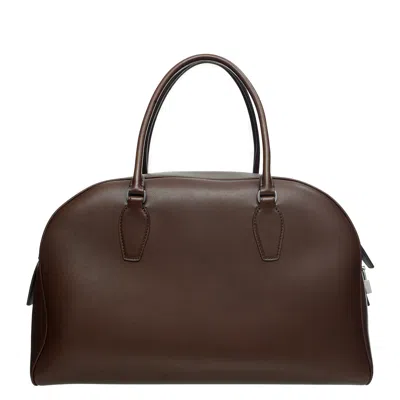 The Row Deep Brown Ans Bag In Brown