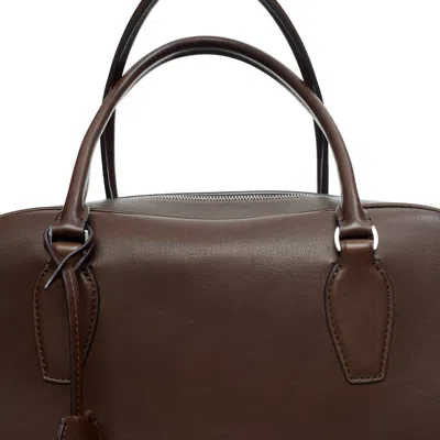 The Row Deep Brown Ans Bag In Brown