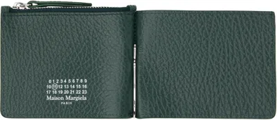 Maison Margiela Green Money Clip Wallet In Green
