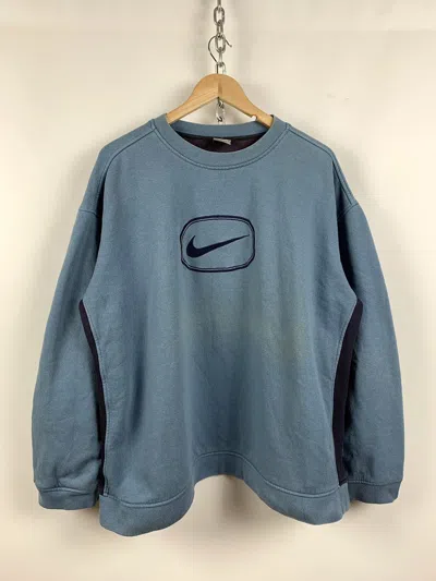 Pre-owned Nike Vintage  Center Swoosh Blue Sweatshirt Travis Style