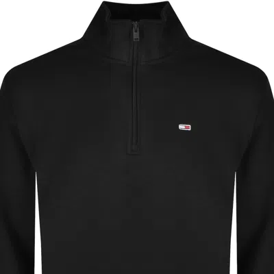 Tommy Jeans Quarter Zip Sweatshirt Black In Multi