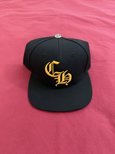 Pre-owned Chrome Hearts Ch Baseball Cap In Black