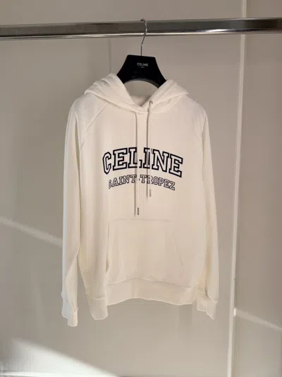 Pre-owned Celine Saint Tropez Hoodie In White