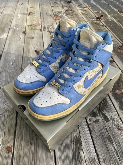 Pre-owned Nike X Supreme Nike Dunk High Supreme 2003 Shoes In Blue