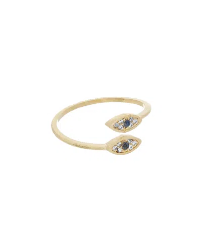 Rivka Friedman 18k Clad Simulated Evil Eye Diamond Ring In Gold