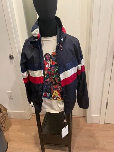 Pre-owned Moncler Jacket Windbreaker - Size Medium - Unisex Jacket In Blue