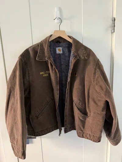 Pre-owned Carhartt Detroit Jacket Vintage Insulated In Brown