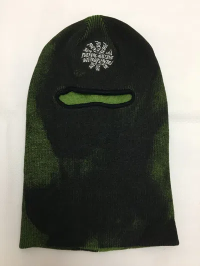 Pre-owned Fucking Awesome Spiral Embroidered Logo Balaclava Green