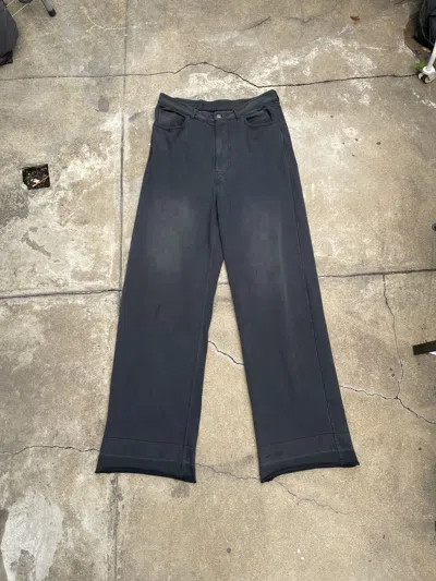 Pre-owned Balenciaga Fw22 Trompe-l'œil Denim Print Sweatpants In Black