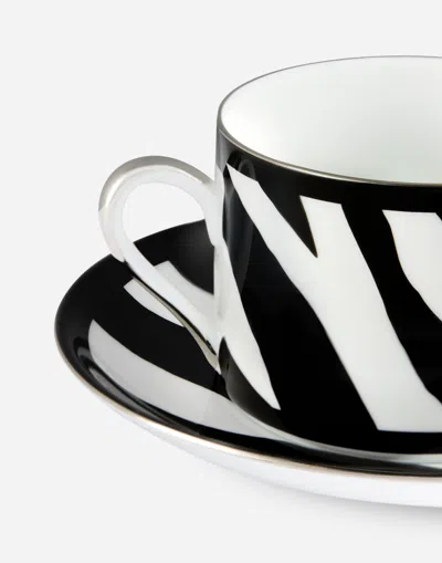 Dolce & Gabbana Gift Box With 2 Porcelain Teacups With Saucers In Multi