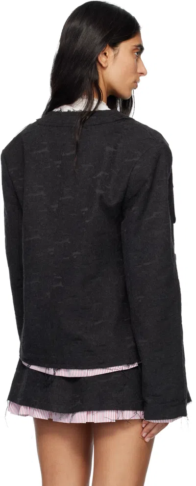 Charles Jeffrey Loverboy Gray Piercing Blazer In Black