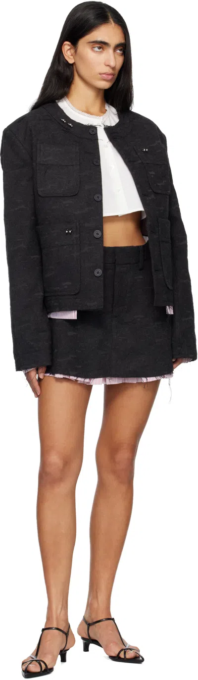 Charles Jeffrey Loverboy Gray Piercing Blazer In Black