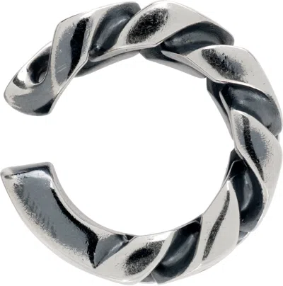 Mm6 Maison Margiela Chain Ear Cuff In Metallic