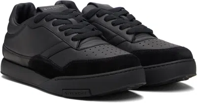 Givenchy Black Calf Leather Bos Taurus Low Top Sneakers In Multi