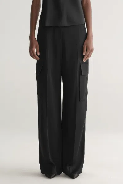 A.l.c Logan Satin Cargo Pant In Black In Black