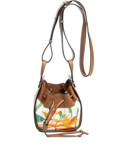 Pre-owned Loewe X Paula Ibiza Mini Hammock Bucket Bag In Neutral