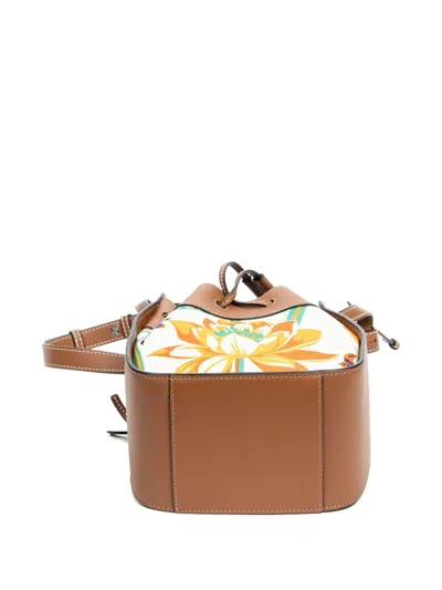 Pre-owned Loewe X Paula Ibiza Mini Hammock Bucket Bag In Neutral