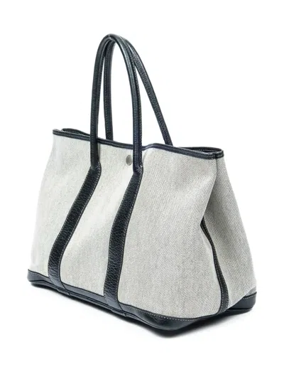 Pre-owned Hermes 2004 Garden Party 36 Trim-detail Tote Bag In Neutral