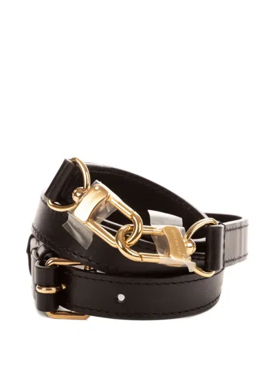 Pre-owned Louis Vuitton Leather Shoulder Strap In Black