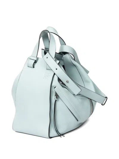 Pre-owned Loewe Large Hammock Leather Tote Bag In Blue