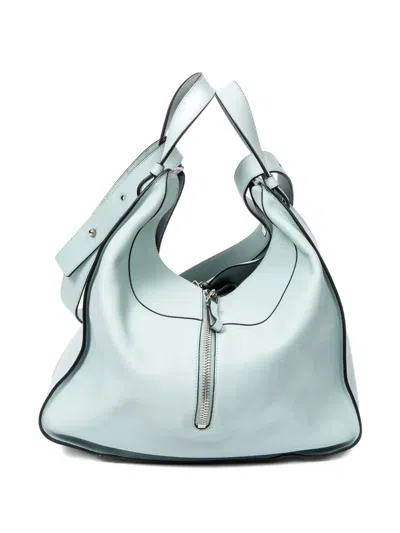 Pre-owned Loewe Large Hammock Leather Tote Bag In Blue