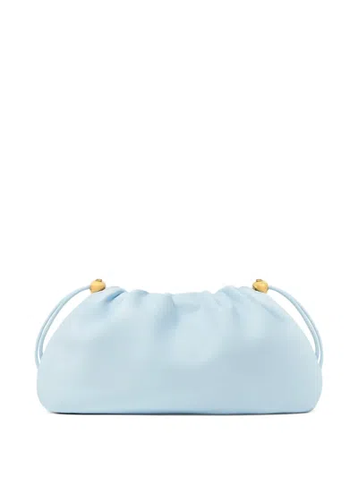 Versace Mini Tag Logo Clutch Bag In Blue