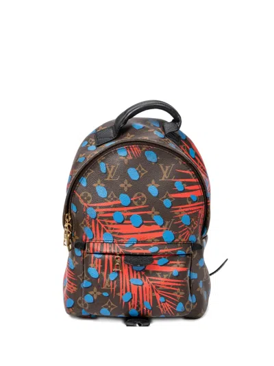 Pre-owned Louis Vuitton 2016 Monogram Jungle Dots Palm Springs Backpack In Brown