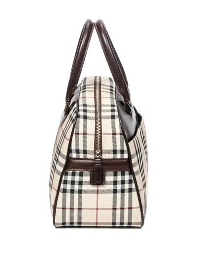 Pre-owned Burberry 2000 House Check Tote Bag In Neutral