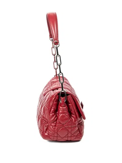 Pre-owned Dior Cannage Shoulder Bag In Red